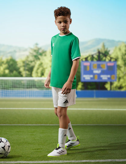 Adidas Unisex-Kids Goletto IX Laceless Turf Soccer, White/Black/Lucid Lemon, 13.5