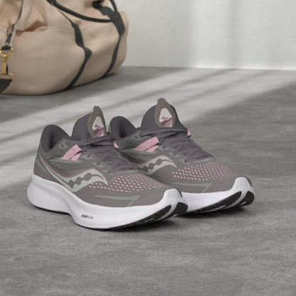 Saucony Ride 15 Women Running Shoe, Alloy Quartz, 8.5 Wide