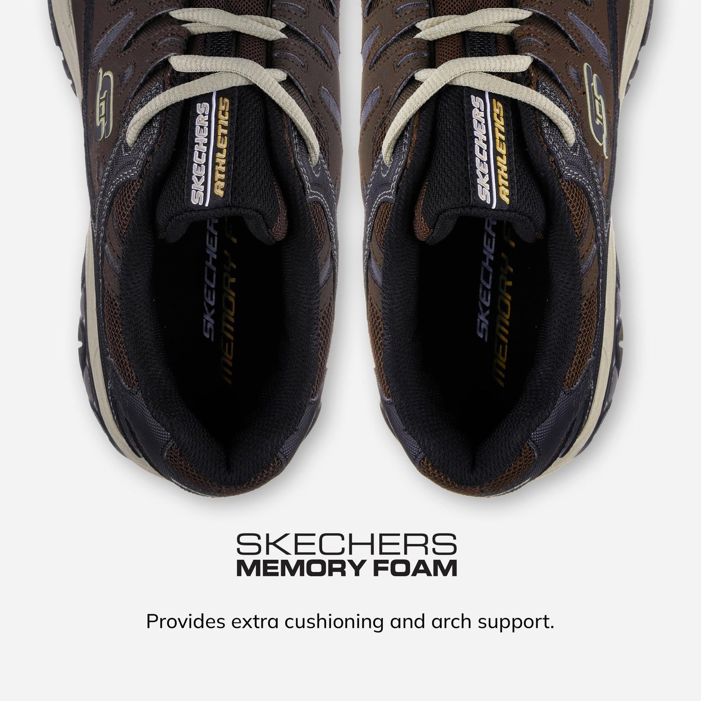 Skechers Men's Afterburn M. Fit Fashion Sneakers – Leather Upper, Memory Foam Insole, Rubber Outsole, Brown/Taupe, 13 X-Wide