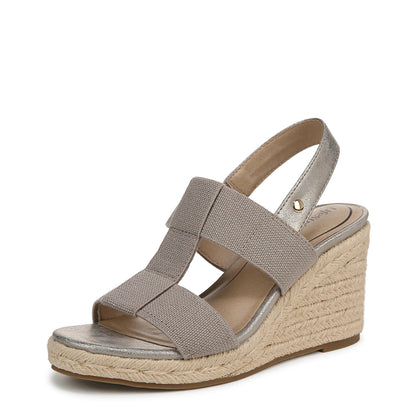 LifeStride Womens Tallulah Espadrille Wedge Sandal Taupe 7.5 M