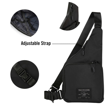 True Religion Crossbody Bag Men - Anti Theft Shoulder Sling, Zipper Phone