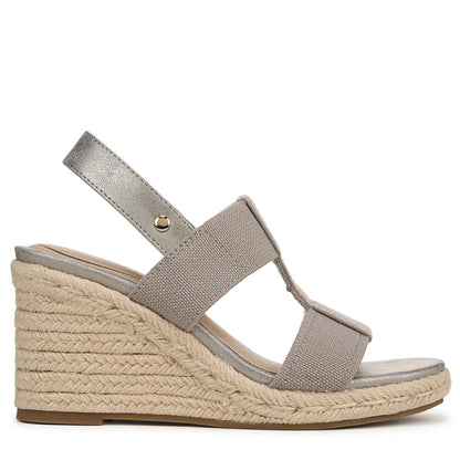 LifeStride Womens Tallulah Espadrille Wedge Sandal Taupe 7.5 M