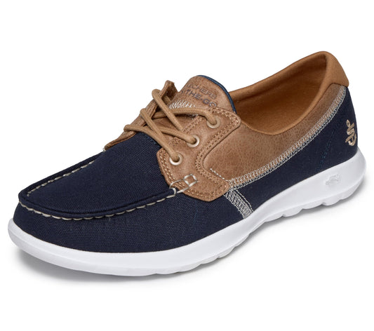 Skechers Performance Women's Go Walk Lite-15430 Wide Boat Shoe,navy,5 W US