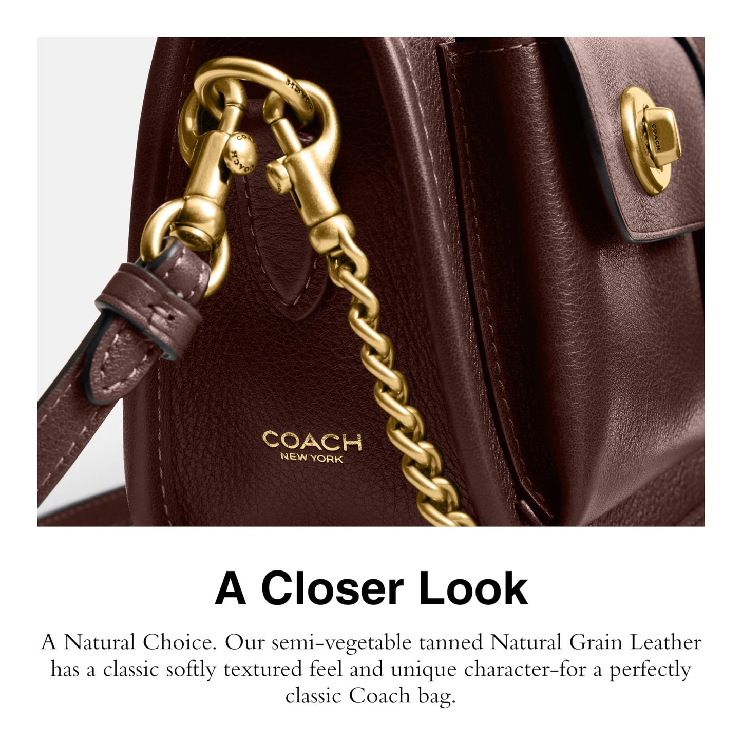 COACH The Originals Natural Grain Leather Twin Turnlock Waverly Bag