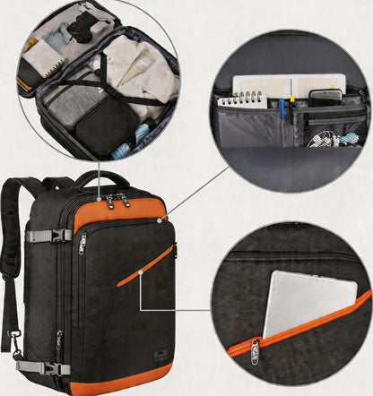 MATEIN Carry on Backpack for Airplanes, Expandable Travel Backpack Airline Approved with Hidden Shoulder Strap for Men Women, Lightweight Casual Daypack Bags for Travelling, Camping, Business