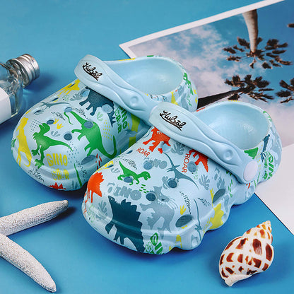 INMINPIN Kids Cute Clogs Cartoon Garden Shoes Boys Girls Slides Slippers Indoor Outdoor Children Water Shower Beach Pool Sandals,Sky Blue,12-12.5 Little Kids,Kids