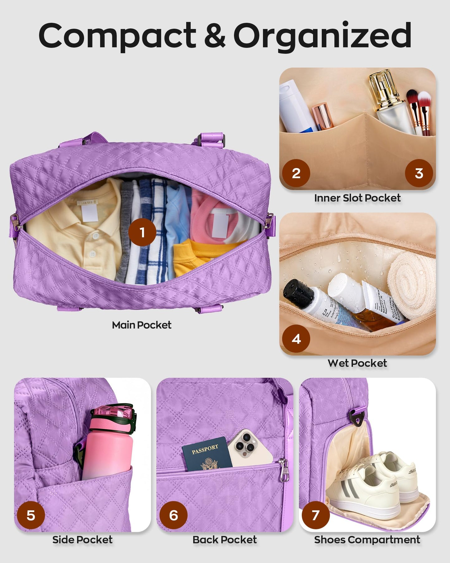 READ DESCRIPTION Personalized Travel Duffle Bag: Weekender Dance Cheer bag with Shoe Compartment