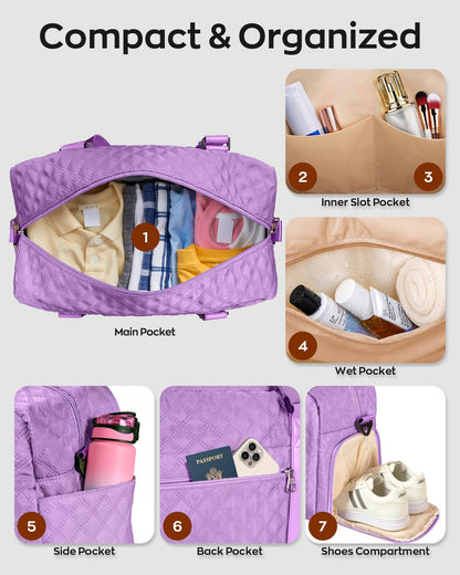 READ DESCRIPTION Personalized Travel Duffle Bag: Weekender Dance Cheer bag with Shoe Compartment