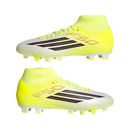 adidas Unisex F50 Club Mid Firm Multi Ground Sneaker, Team Solar Yellow/Black/Lucid Red, 9 US Men