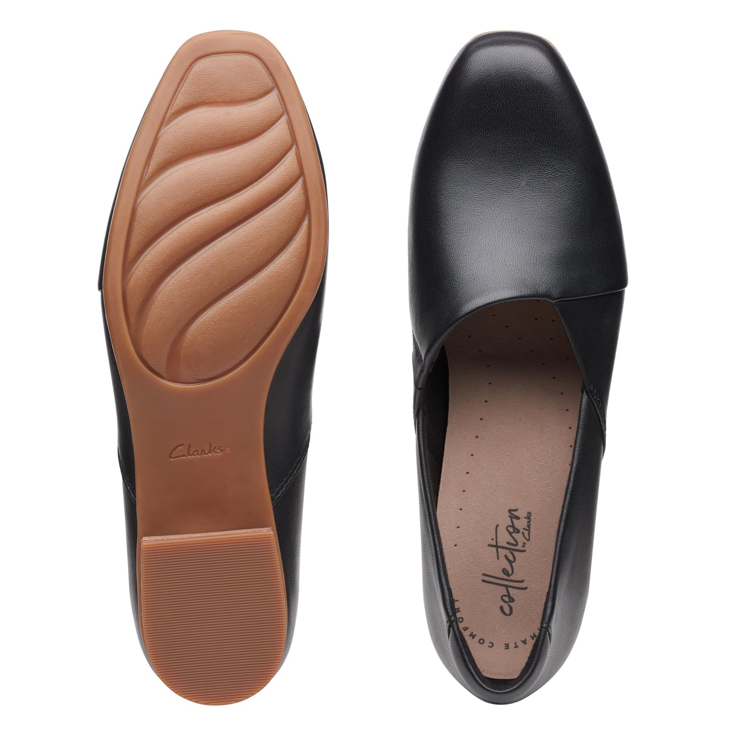 Clarks Women's Juliet Palm Loafer, Black Leather, 5 M US