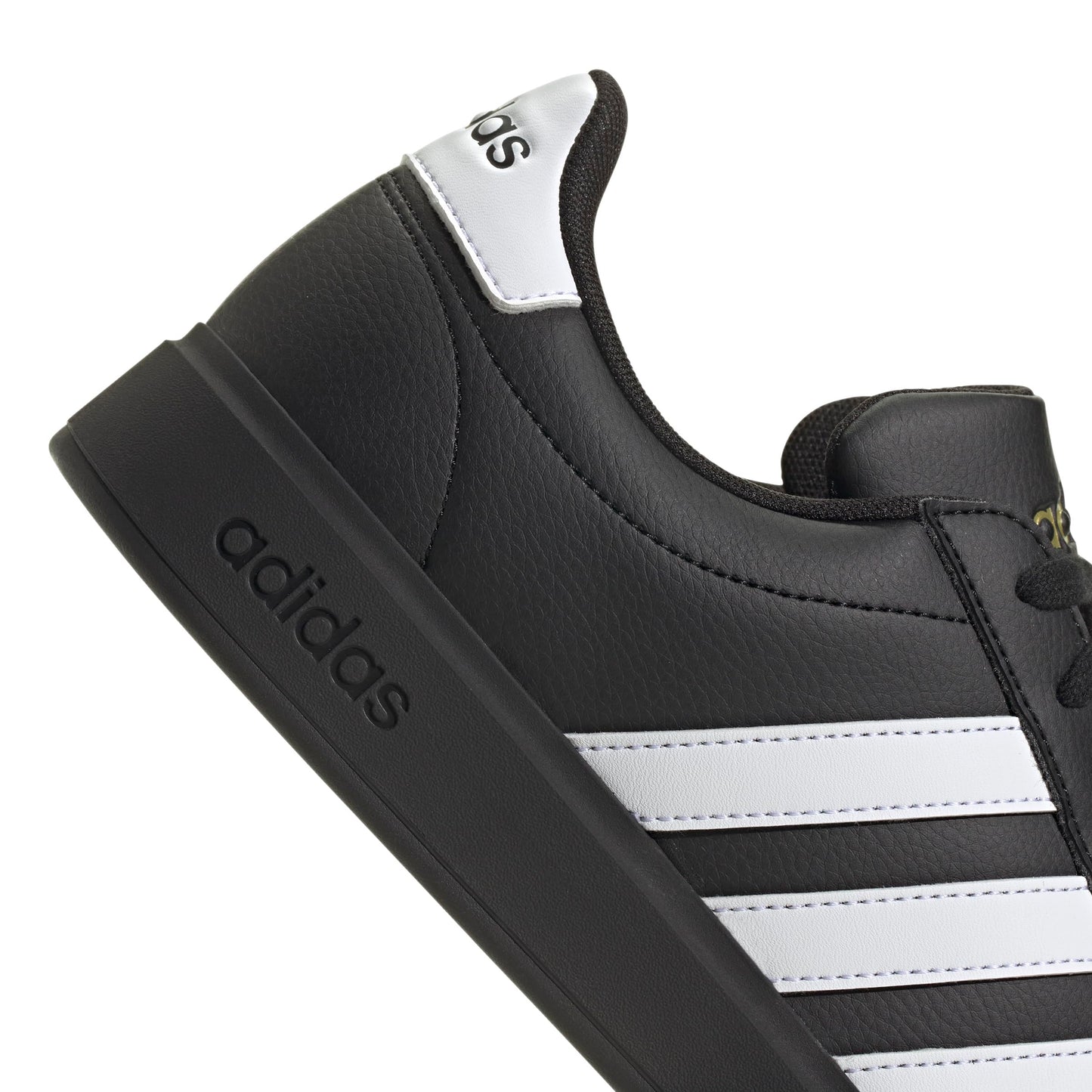 Adidas Mens Grand Court 2.0 Sportswear, Black/White/Gold Metallic, 12