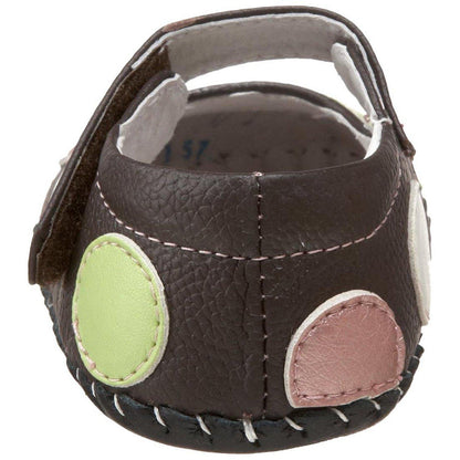 pediped Originals Giselle Mary Jane Crib Shoe (Infant),Chocolate Brown,Small (6-12 Months)