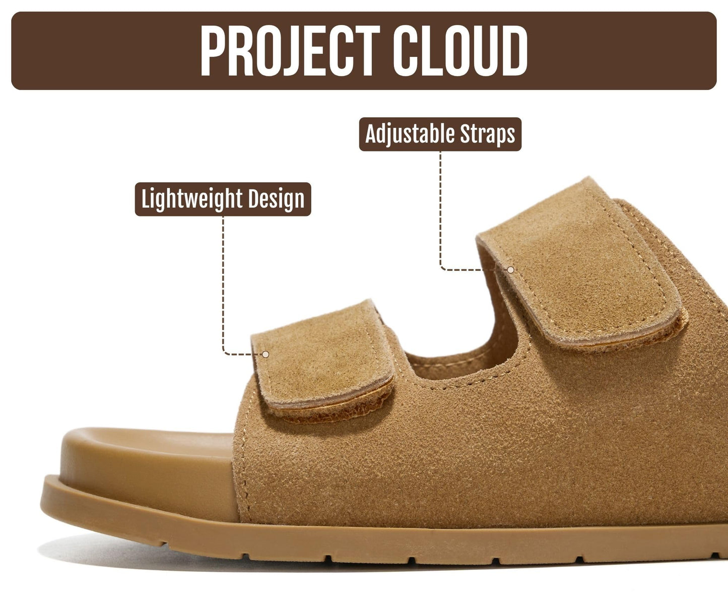 Project Cloud Sandals for Women - Trendy Sandals for Women 2026 with Adjustable Straps - Plush and Soft Insole Womens Slides - Non Slip Outsole Slides (Sharl-2, BLKSDE,8.5M)