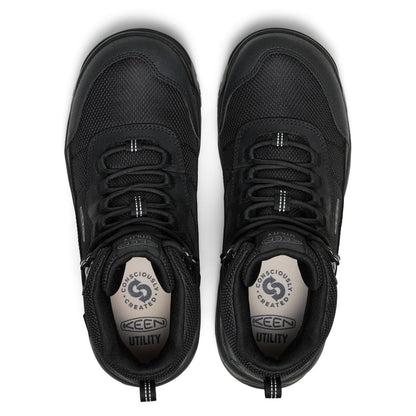 KEEN Utility Mens Skokie Waterproof Work Boots (Soft Toe), Black/Black 13 Medium