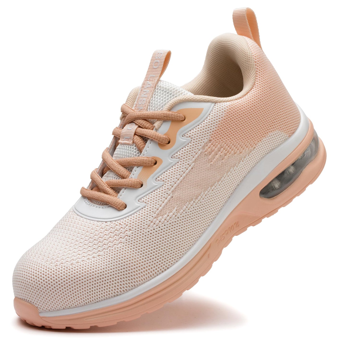 LANSNBO Steel Toe Shoes for Women Comfortable Work Sneakers (Pink-7)