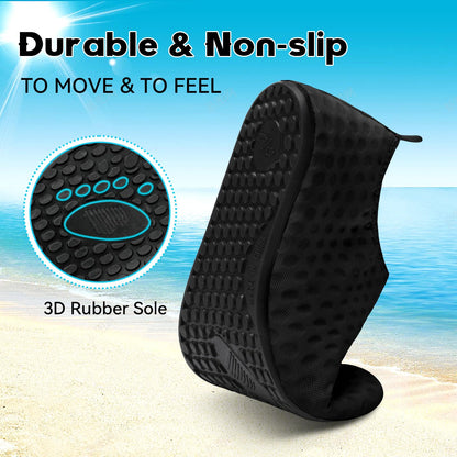 Men's Water Shoes Barefoot Slipper Socks for Men Wide Swim Beach Sand Socks Mens Gardening Earthing Shoes Fishing Dive Wet Shoes Size Black