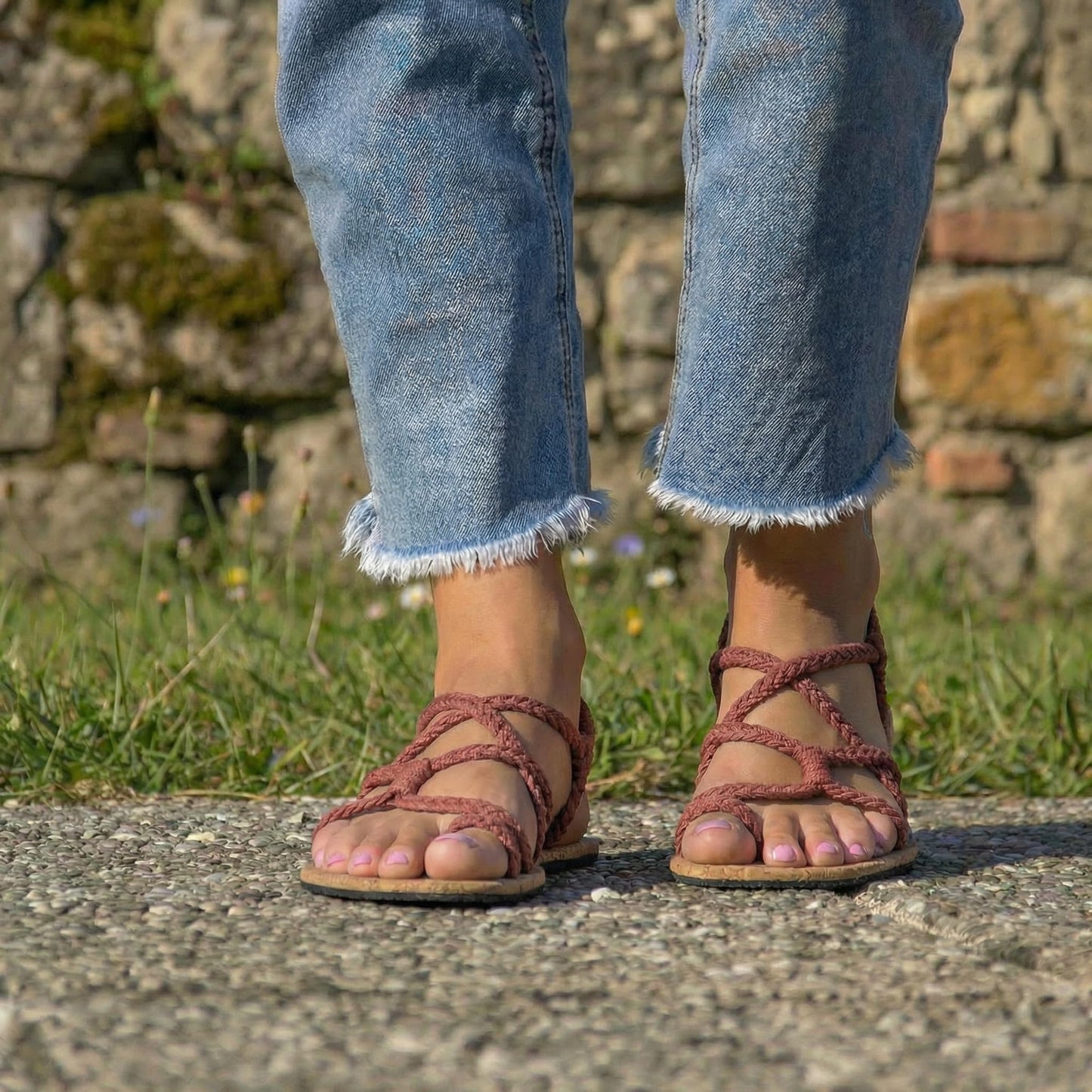 Plaka Nova Barefoot Sandals for Women – Zero Drop Minimalist Walking Sandals with Wide Toe Box, 8mm Thin Sole, Lightweight & Comfortable Fit, Adjustable Straps, Vegan Friendly, Rust, Size 8