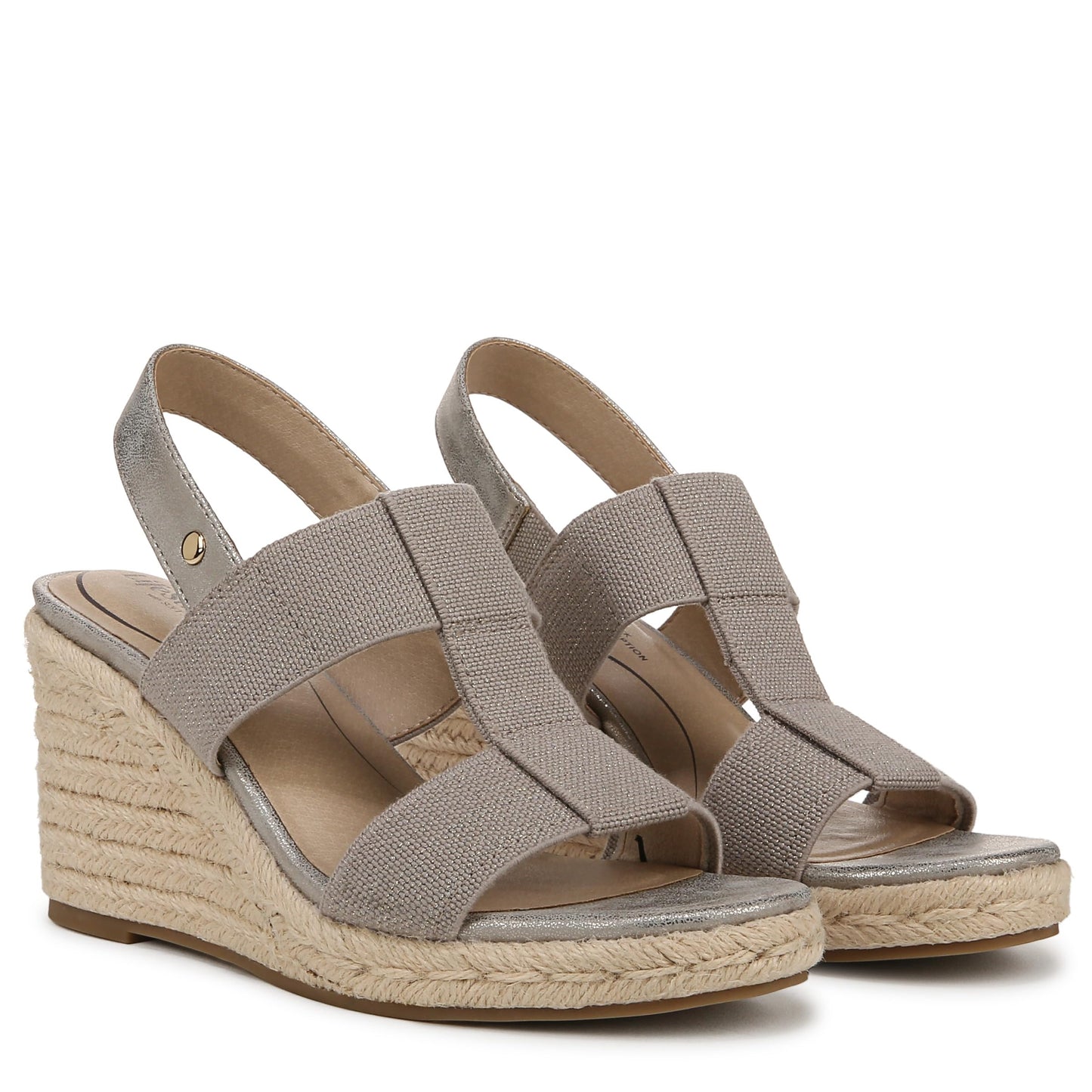 LifeStride Womens Tallulah Espadrille Wedge Sandal Taupe 7.5 M