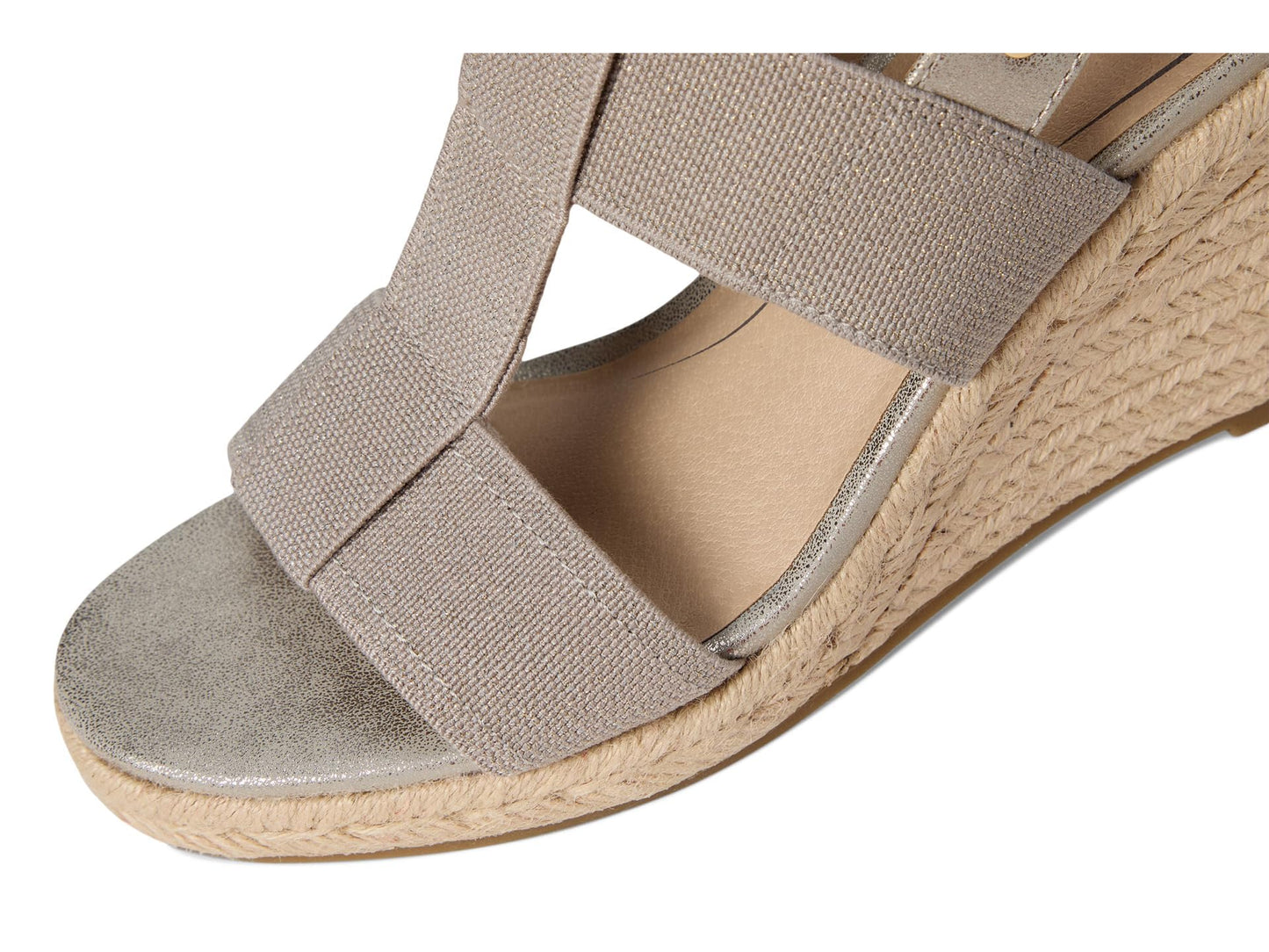 LifeStride Womens Tallulah Espadrille Wedge Sandal Taupe 7.5 M