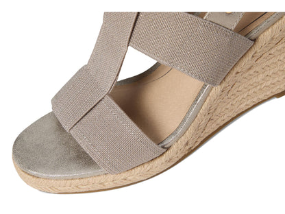 LifeStride Womens Tallulah Espadrille Wedge Sandal Taupe 7.5 M