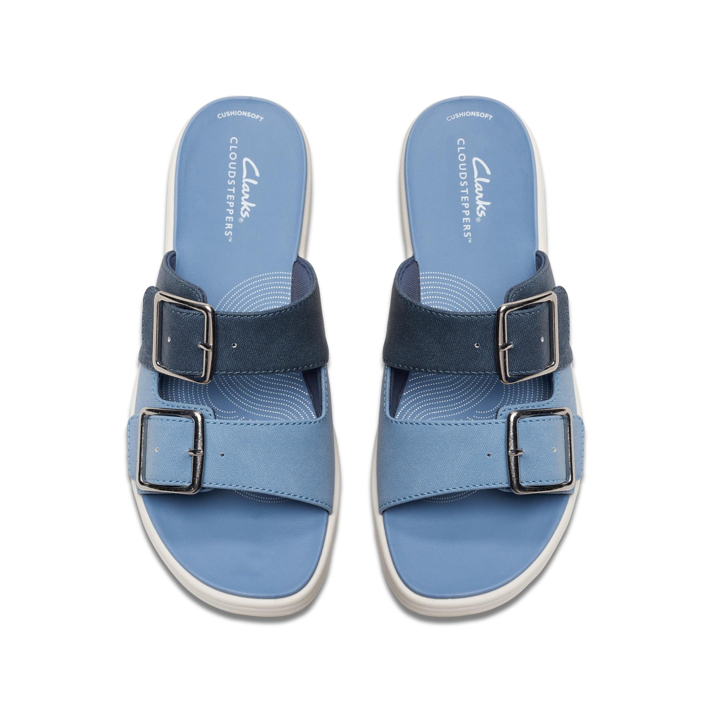 Clarks Womens's Drift Buckle Slide Sandal, Denim Combi, 7 Medium US