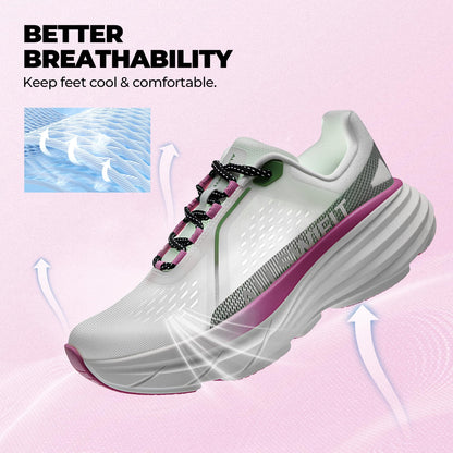 ALLSWIFIT Women's Cushioning Walking Shoes Lightweight Non-Slip Breathable Comfortable Workout Tennis Running Jogging Gym Athletic ActiveAiry Fashion Sneakers,Size 9,White/Pink,AWUMRS2513
