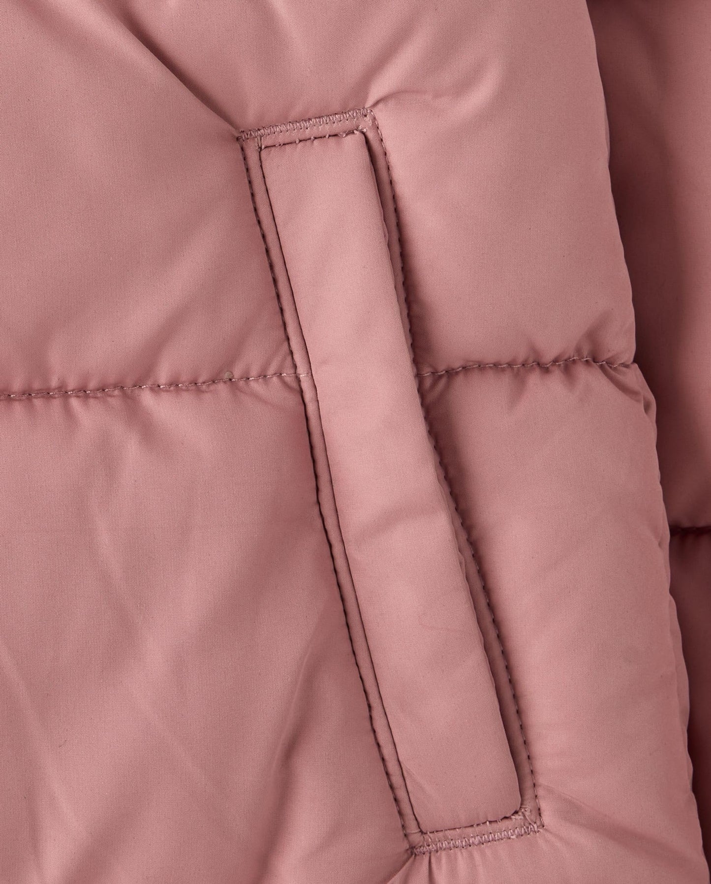 The Children's Place,Girls,Water and Wind Resistant Hooded Zip Front Mid Length Puffer Jacket, Faux Fur Lined,Precious Pink,Large
