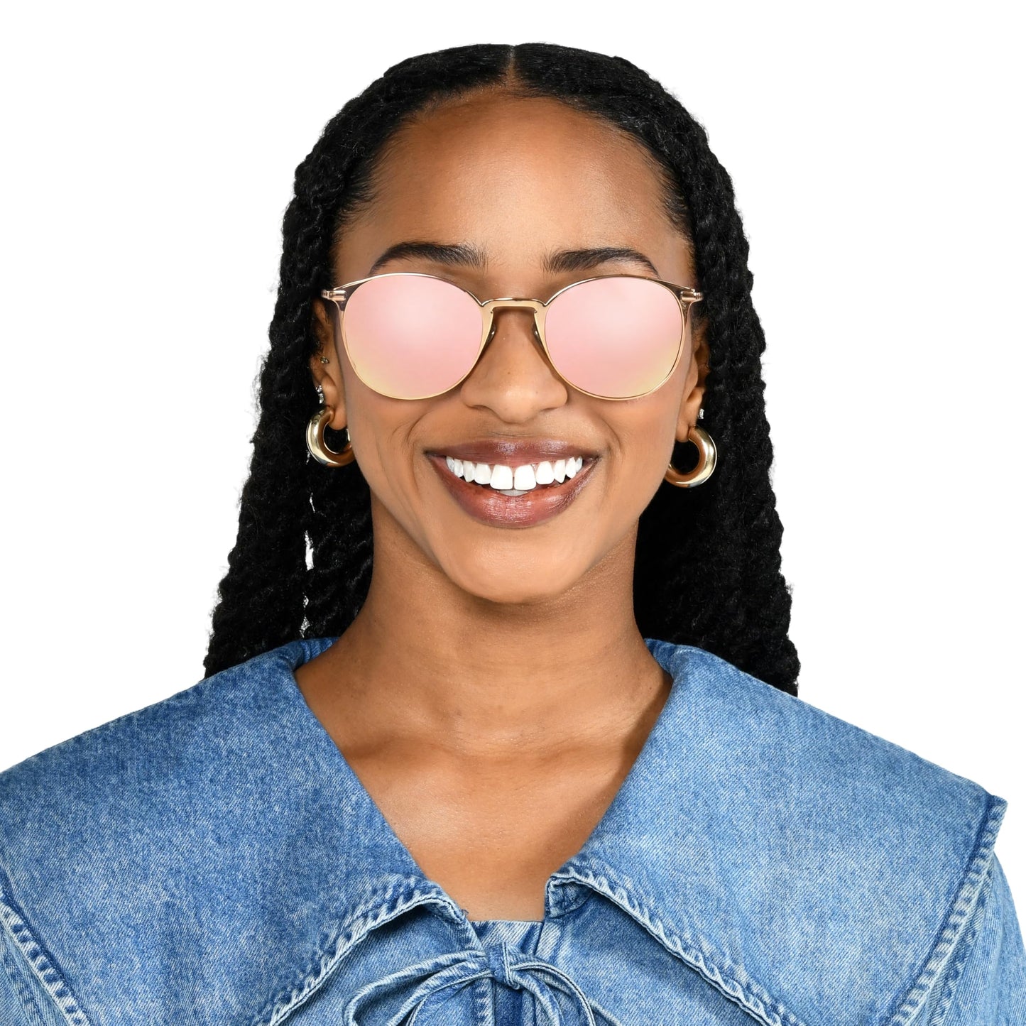 Foster Grant Womens Elsie Sunglasses, Rose Gold, 56mm US