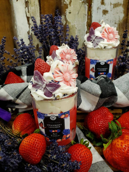 Farm Fresh Sequim Lavender Strawberry Dessert Drink Candle