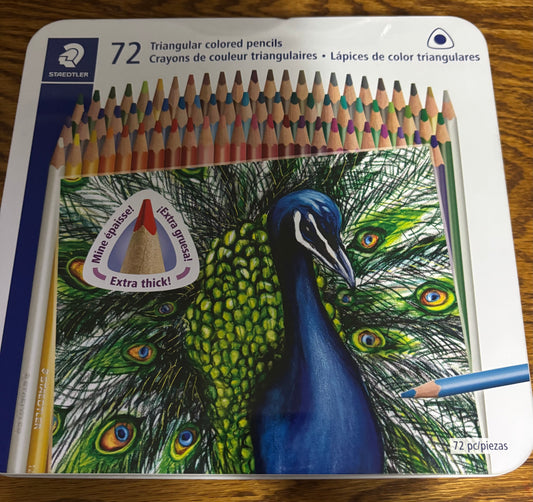 Triangular Colored Pencils Set, 72 Pack