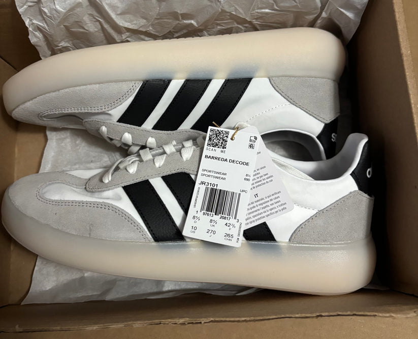 Adidas Mens Barreda Decode Sportswear, White/Black/Grey, 9 – DOLLAR TOWN