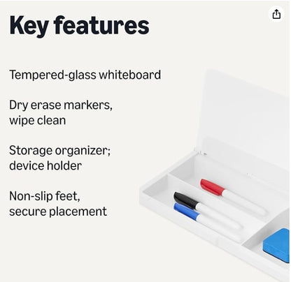 Desktop Dry Erase Whiteboard with Organizer