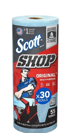 30 ROLLS OF Scott Shop Original Blue Towels