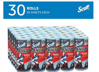 30 ROLLS OF Scott Shop Original Blue Towels