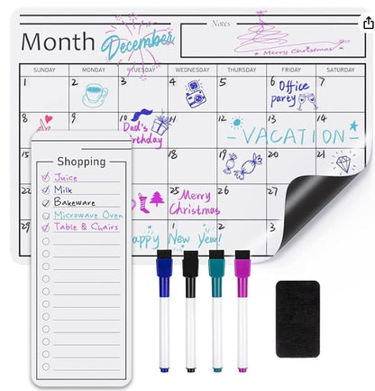Magnetic Dry Erase Whiteboard Calendar for Fridge