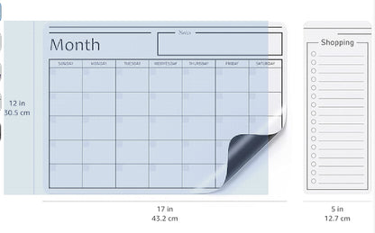 Magnetic Dry Erase Whiteboard Calendar for Fridge