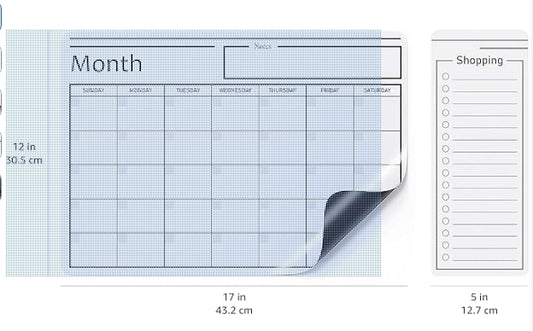 Magnetic Dry Erase Whiteboard Calendar for Fridge