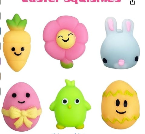 6 Pack Easter Bath Bombs with Easter Squishy Toys Inside