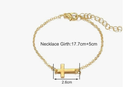 Faith Cross Bracelets Dainty Gold Plated