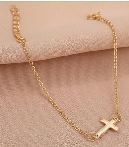 Faith Cross Bracelets Dainty Gold Plated