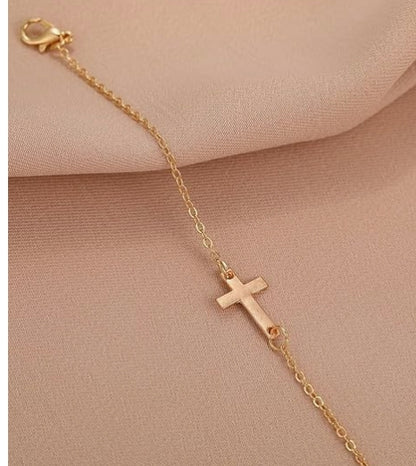 Faith Cross Bracelets Dainty Gold Plated