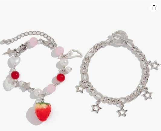 Bracelets Matching Beaded Star Moon Strawberry