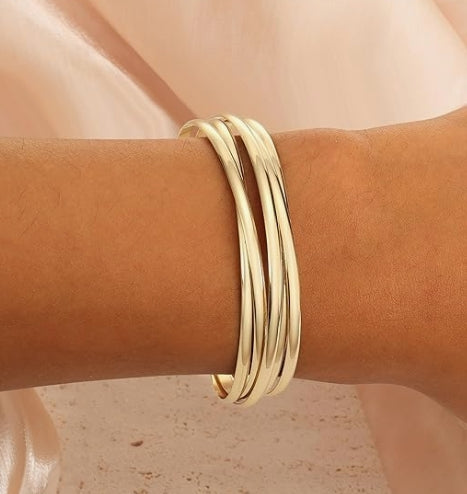 Gold Bangle Cuff Bracelets for Women