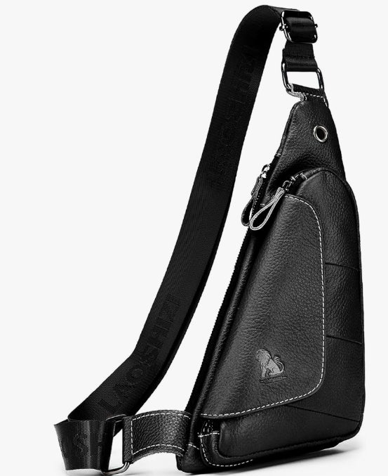 Genuine Leather sling bag for men women