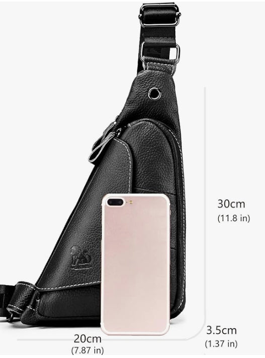 Genuine Leather sling bag for men women
