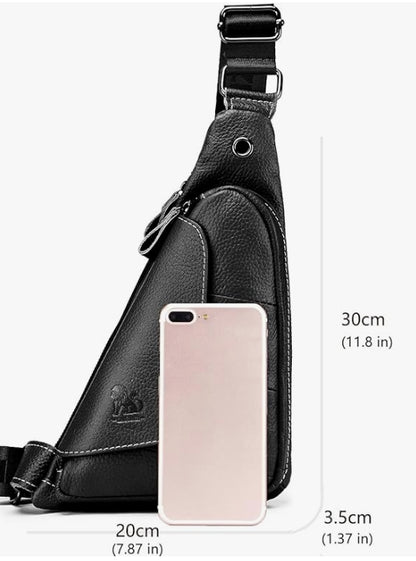Genuine Leather sling bag for men women