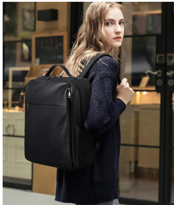 MASINTOR 15.6 inch PU Leather Laptop Backpack Purse