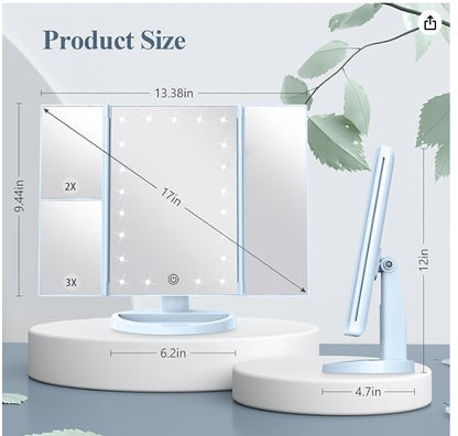 Makeup Mirror, Vanity Mirror with Lights, 2X/3X/10X Magnification