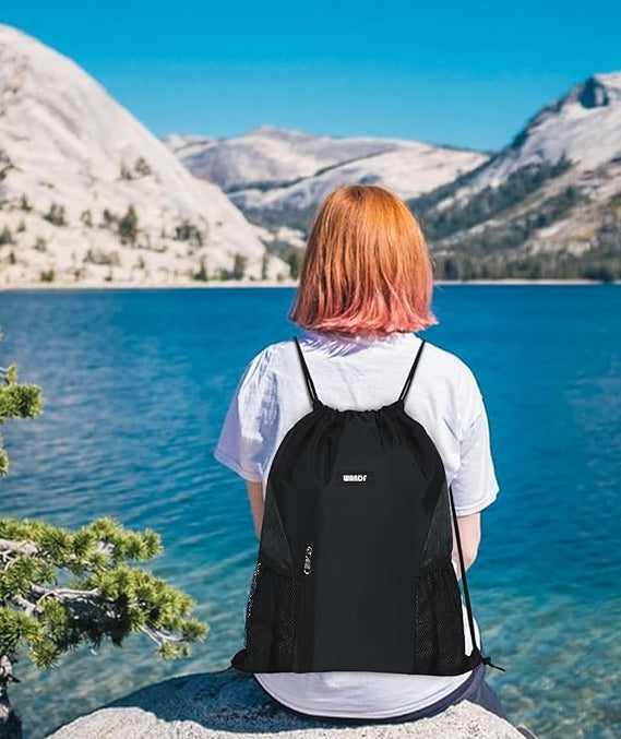 WANDF Drawstring Backpack Sports Gym Sackpack