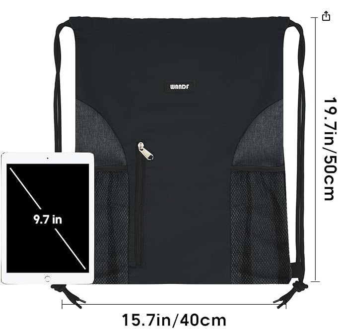 WANDF Drawstring Backpack Sports Gym Sackpack